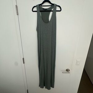 Lulus Relaxed but Not Least Sage Green Ribbed Sleeveless Maxi Dress